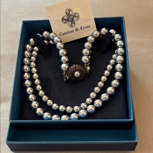 Camrose & Kross Elegant Silver Gray Pearl Necklace